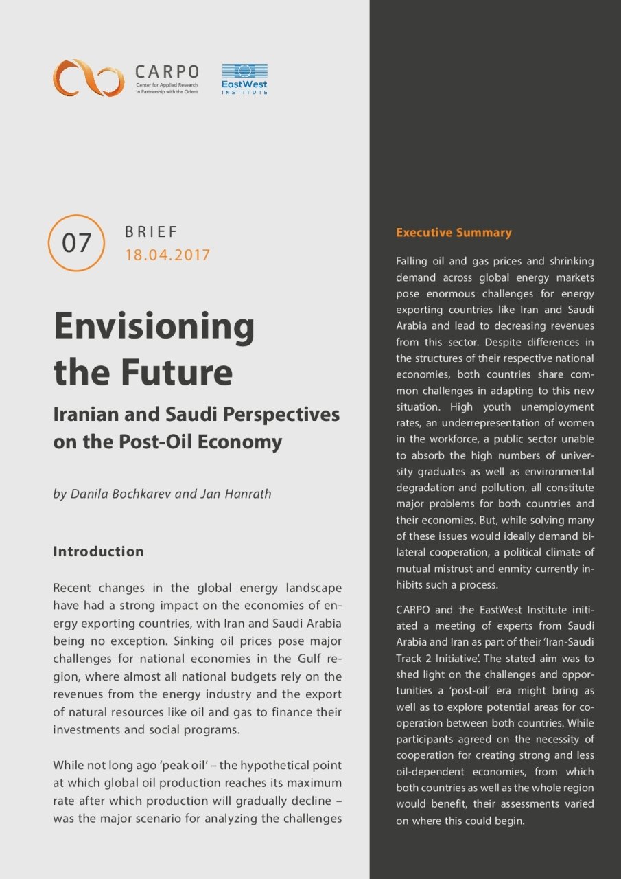 Envisioning the Future: Iranian and Saudi Perspectives on the Post-Oil Economy