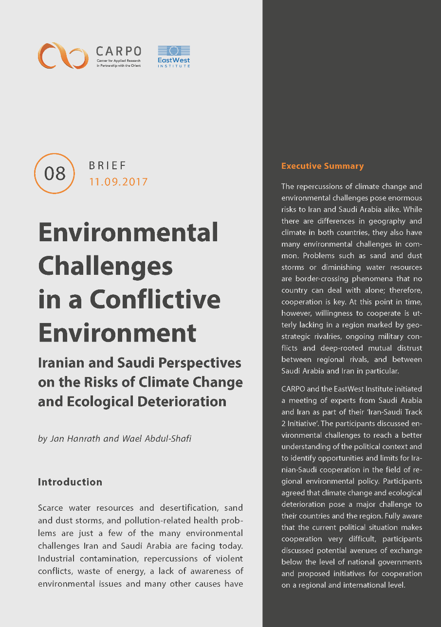 Environmental Challenges in a Conflictive Environment. Iranian and Saudi Perspectives on the Risks of Climate Change and Ecological Deterioration.