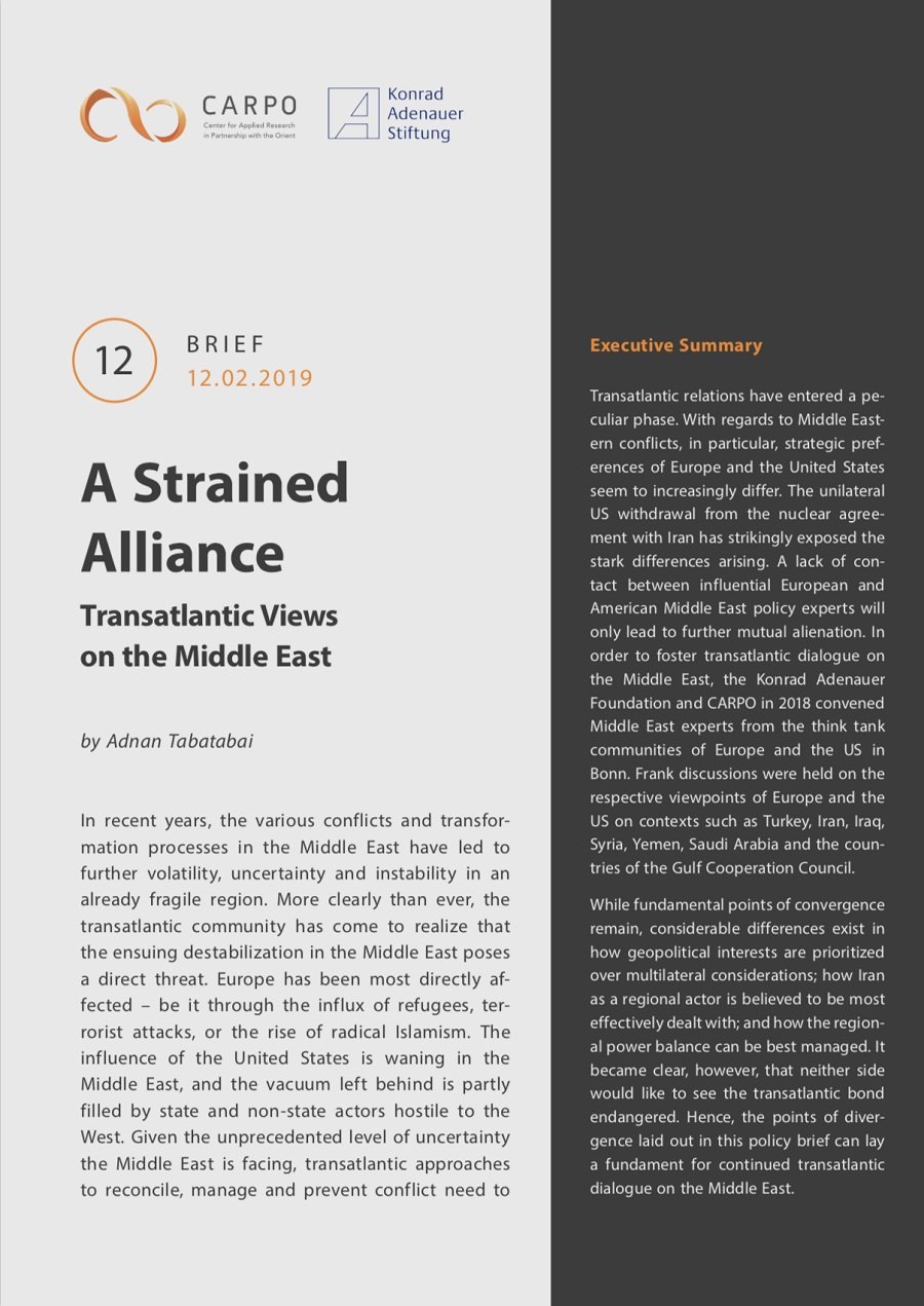 A Strained Alliance. Transatlantic Views on the Middle East