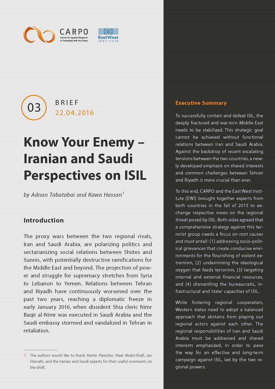 Know Your Enemy. Iranian and Saudi Perspectives on ISIL