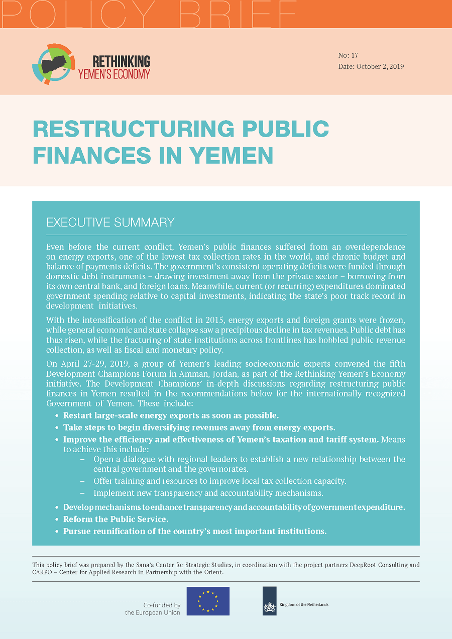Restructuring Public Finances in Yemen