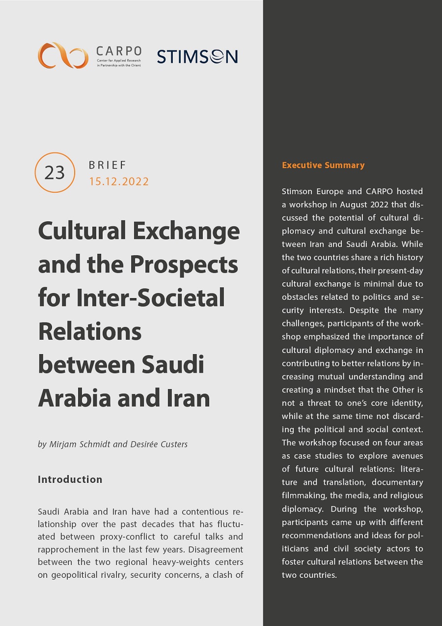 Cultural Exchange and the Prospects for Inter-Societal Relations between Saudi Arabia and Iran